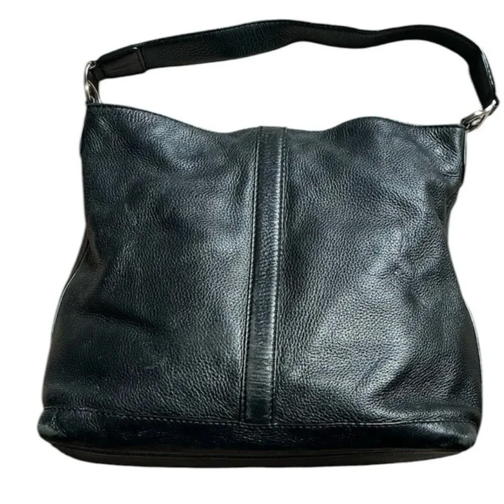 Michael Kors Black Hobo Satchel Soft Shell Pebbled Boho Leather Shoulder Bag
